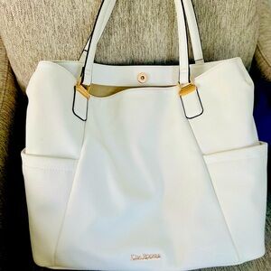 Kim Rogers, large white leather tote